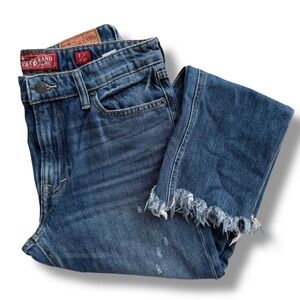 Lucky Brand 2/26 Medium Wash Distressed Raw Hem Sienna Slim Boyfriend Jeans FLAW